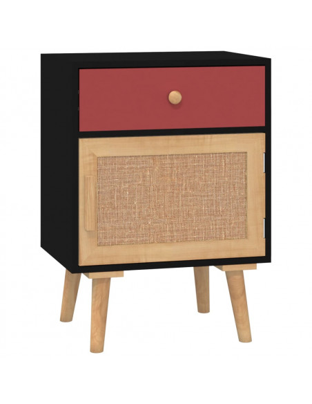 Comodini 2 pz Neri 40x30x55 cm in Legno Multistrato