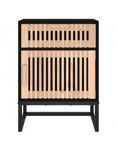 Comodini 2 pz Neri 40x30x55,5 cm Legno Multistrato e Ferro