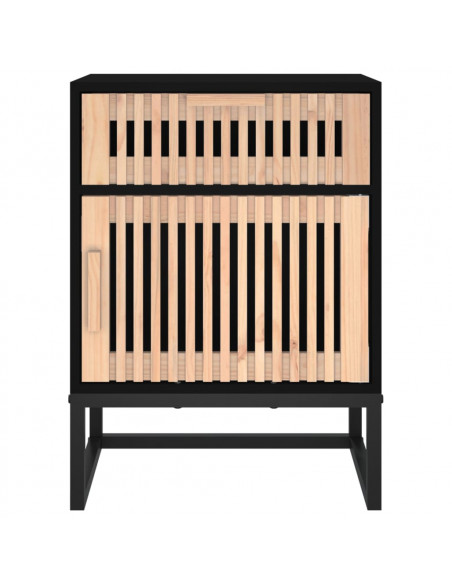 Comodini 2 pz Neri 40x30x55,5 cm Legno Multistrato e Ferro