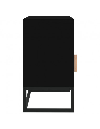 Comodini 2 pz Neri 40x30x55,5 cm Legno Multistrato e Ferro