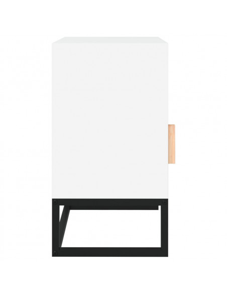 Comodini 2 pz Bianchi 40x30x55,5 cm Legno Multistrato e Ferro