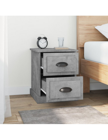 Comodini 2 pz Grigio Cemento 39x39x47,5 cm in Legno Multistrato