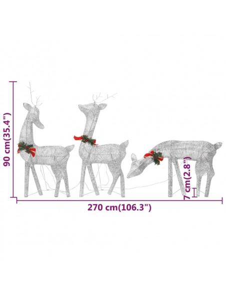 Renne di Natale 6 pz Argento Bianco Freddo in Rete