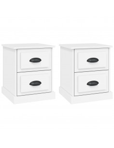 Comodini 2 pz Bianchi 39x39x47,5 cm in Legno Multistrato 2