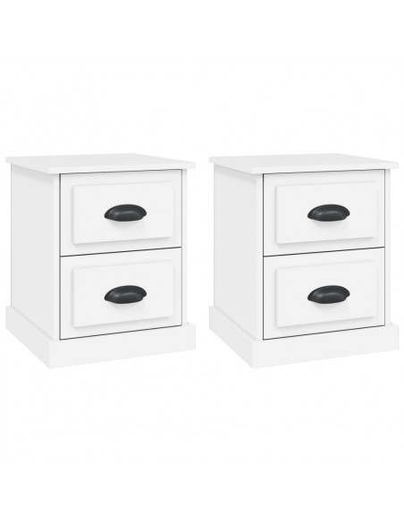 Comodini 2 pz Bianchi 39x39x47,5 cm in Legno Multistrato