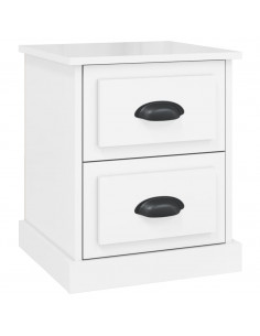 Comodino Bianco Lucido 39x39x47,5 cm in Legno Multistrato 2