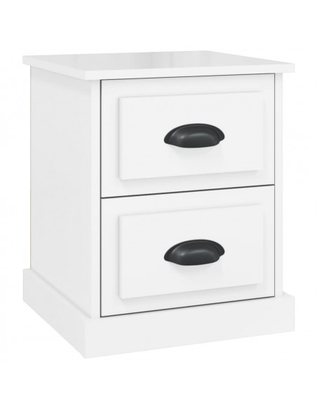 Comodino Bianco Lucido 39x39x47,5 cm in Legno Multistrato