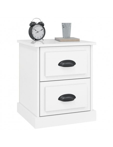 Comodino Bianco Lucido 39x39x47,5 cm in Legno Multistrato