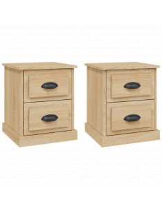 Comodini 2 pz Rovere Sonoma 39x39x47,5 cm in Legno Multistrato 2