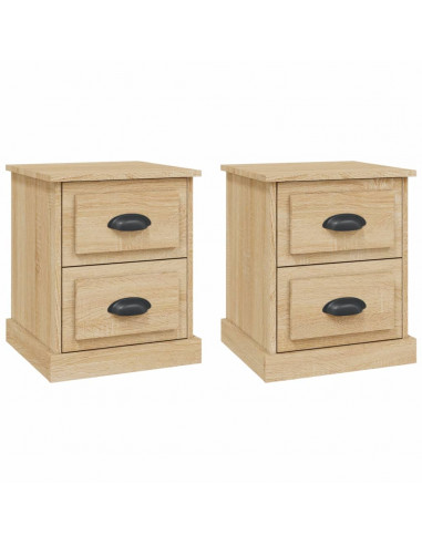 Comodini 2 pz Rovere Sonoma 39x39x47,5 cm in Legno Multistrato