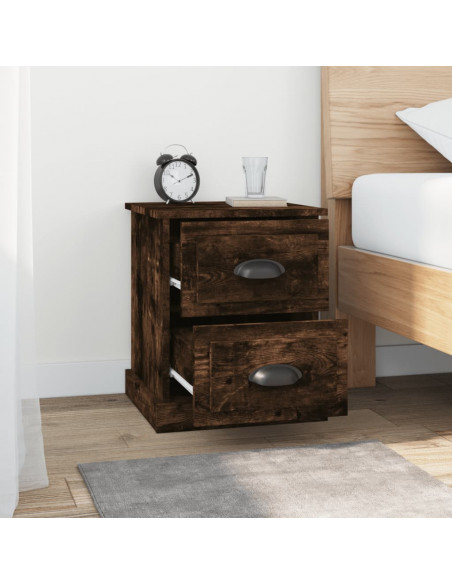 Comodini 2 pz Rovere Fumo 39x39x47,5 cm in Legno Multistrato