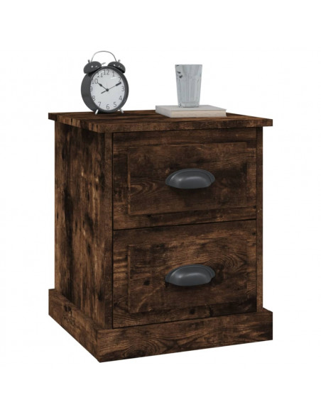 Comodini 2 pz Rovere Fumo 39x39x47,5 cm in Legno Multistrato