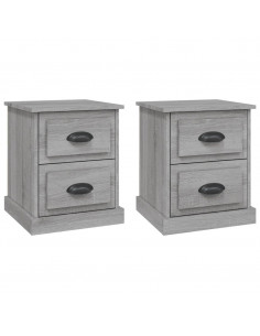 Comodini 2 pz Grigio Sonoma 39x39x47,5 cm in Legno Multistrato 2