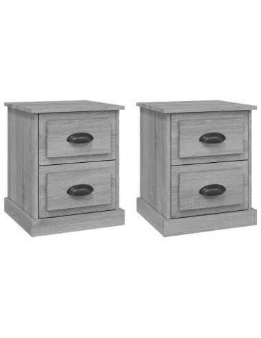 Comodini 2 pz Grigio Sonoma 39x39x47,5 cm in Legno Multistrato