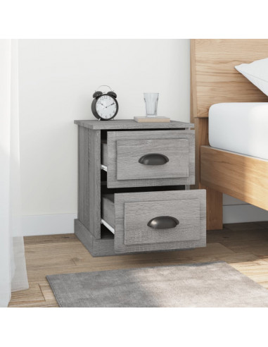 Comodini 2 pz Grigio Sonoma 39x39x47,5 cm in Legno Multistrato