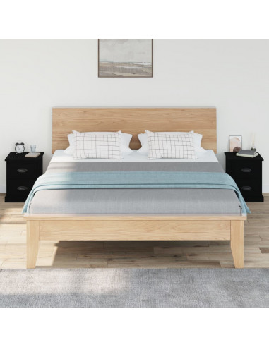 Comodini 2 pz Neri 39x39x47,5 cm in Legno Multistrato