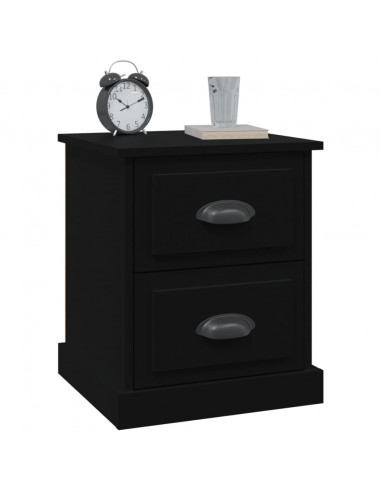 Comodini 2 pz Neri 39x39x47,5 cm in Legno Multistrato