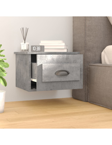 Comodino a Parete Grigio Cemento 41,5x36x28 cm
