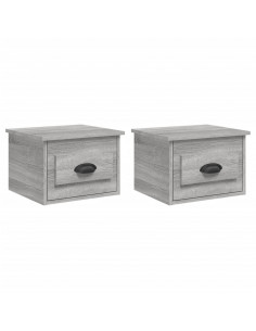 Comodini a Parete 2 pz Grigio Sonoma 41,5x36x28 cm 2