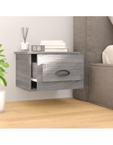 Comodini a Parete 2 pz Grigio Sonoma 41,5x36x28 cm