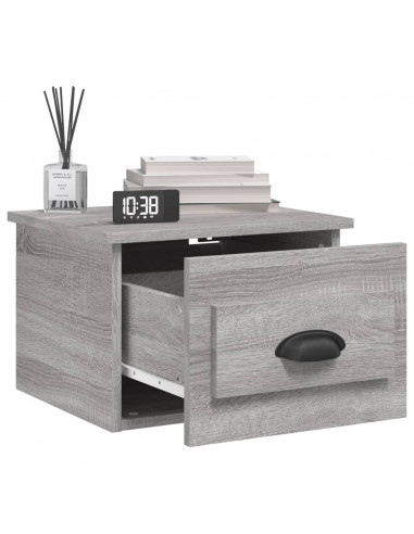 Comodini a Parete 2 pz Grigio Sonoma 41,5x36x28 cm