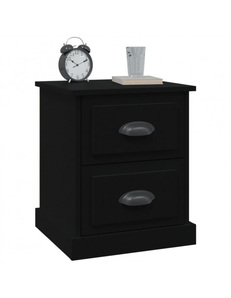 Comodino Nero 39x39x47,5 cm in Legno Multistrato