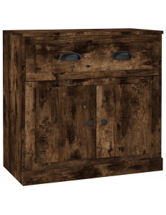 Credenza Rovere Fumo 70x35,5x67,5 cm in Legno Multistrato 2