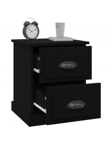 Comodino Nero 39x39x47,5 cm in Legno Multistrato