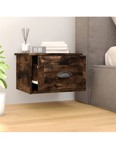 Comodini a Parete 2 pz Rovere Fumo 41,5x36x28 cm
