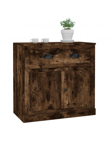 Credenza Rovere Fumo 70x35,5x67,5 cm in Legno Multistrato