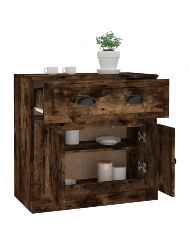 Credenza Rovere Fumo 70x35,5x67,5 cm in Legno Multistrato