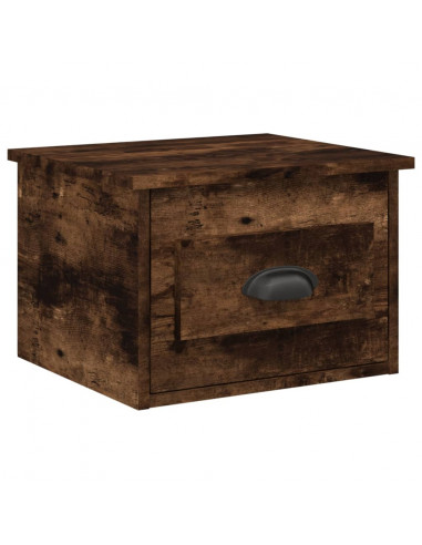 Comodini a Parete 2 pz Rovere Fumo 41,5x36x28 cm