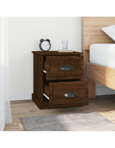 Comodini 2 pz Rovere Marrone 39x39x47,5 cm in Legno Multistrato