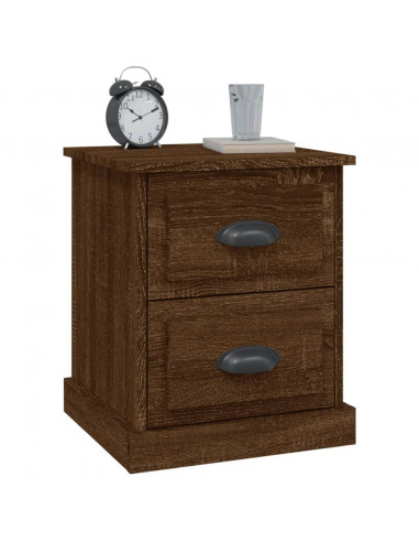 Comodini 2 pz Rovere Marrone 39x39x47,5 cm in Legno Multistrato