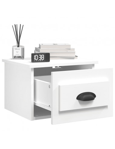 Comodini a Parete 2 pz Bianchi 41,5x36x28 cm