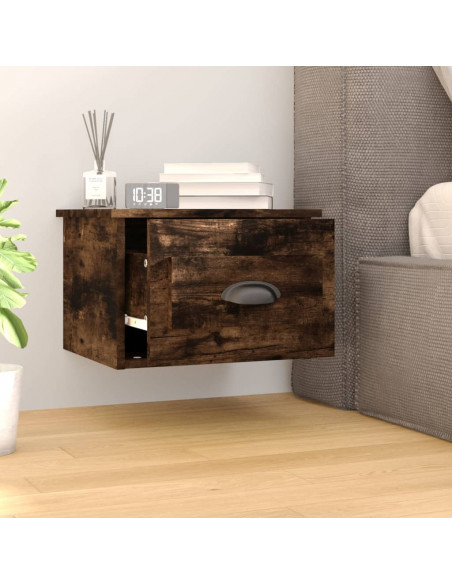 Comodino a Parete Rovere Fumo 41,5x36x28 cm
