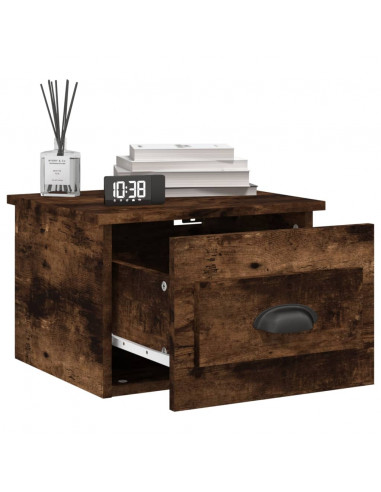 Comodino a Parete Rovere Fumo 41,5x36x28 cm