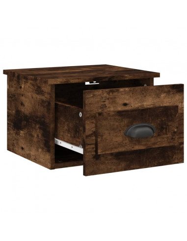 Comodino a Parete Rovere Fumo 41,5x36x28 cm