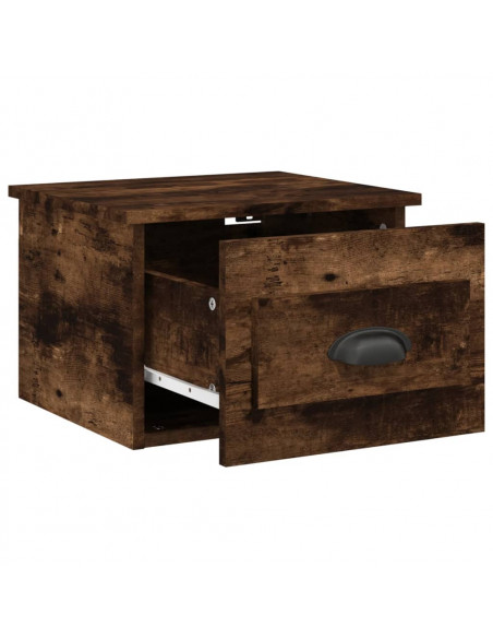 Comodino a Parete Rovere Fumo 41,5x36x28 cm