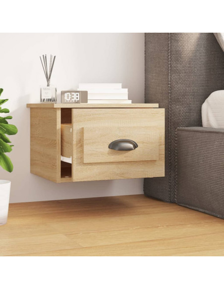 Comodino a Parete Rovere Sonoma 41,5x36x28 cm