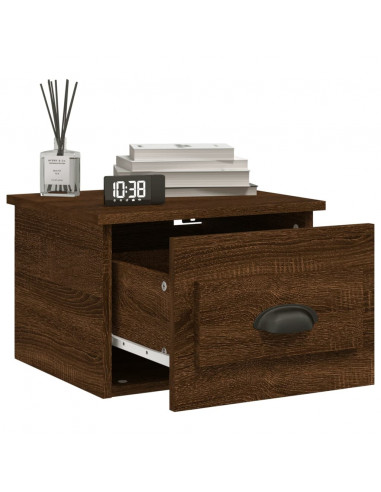 Comodini a Parete 2 pz Rovere Marrone 41,5x36x28 cm