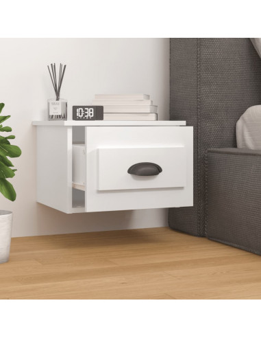 Comodini a Parete 2 pz Bianco Lucido 41,5x36x28 cm