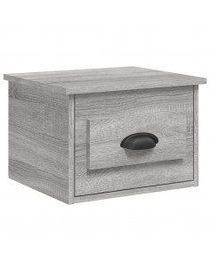 Comodino a Parete Grigio Sonoma 41,5x36x28 cm 2