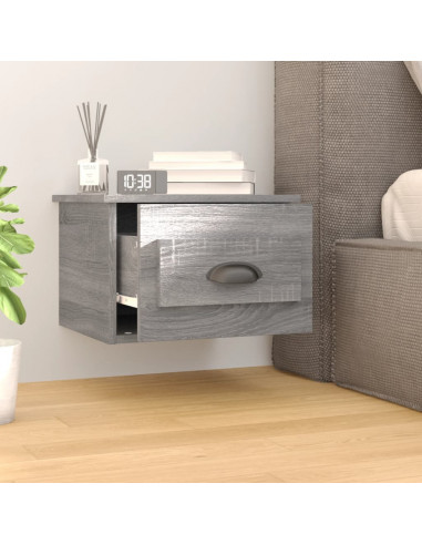 Comodino a Parete Grigio Sonoma 41,5x36x28 cm
