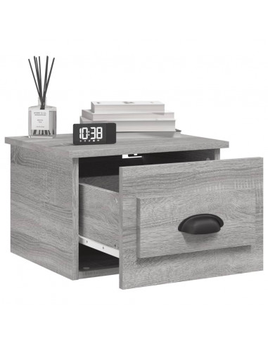 Comodino a Parete Grigio Sonoma 41,5x36x28 cm