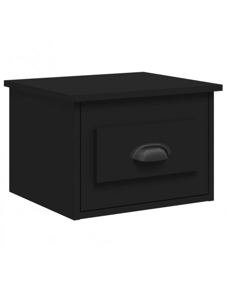 Comodino a Parete Nero 41,5x36x28 cm