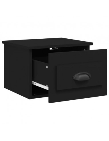 Comodino a Parete Nero 41,5x36x28 cm