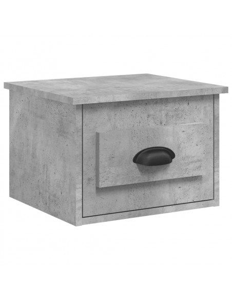 Comodini a Parete 2 pz Grigio Cemento 41,5x36x28 cm