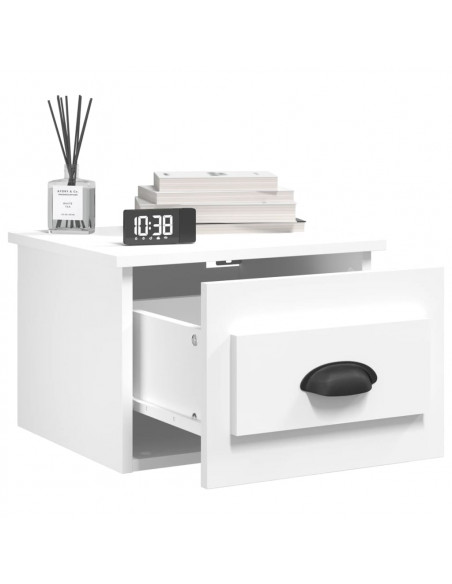 Comodino a Parete Bianco 41,5x36x28 cm