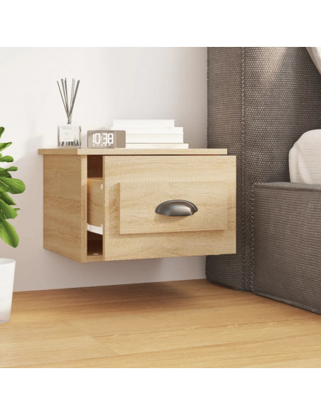 Comodini a Parete 2 pz Rovere Sonoma 41,5x36x28 cm